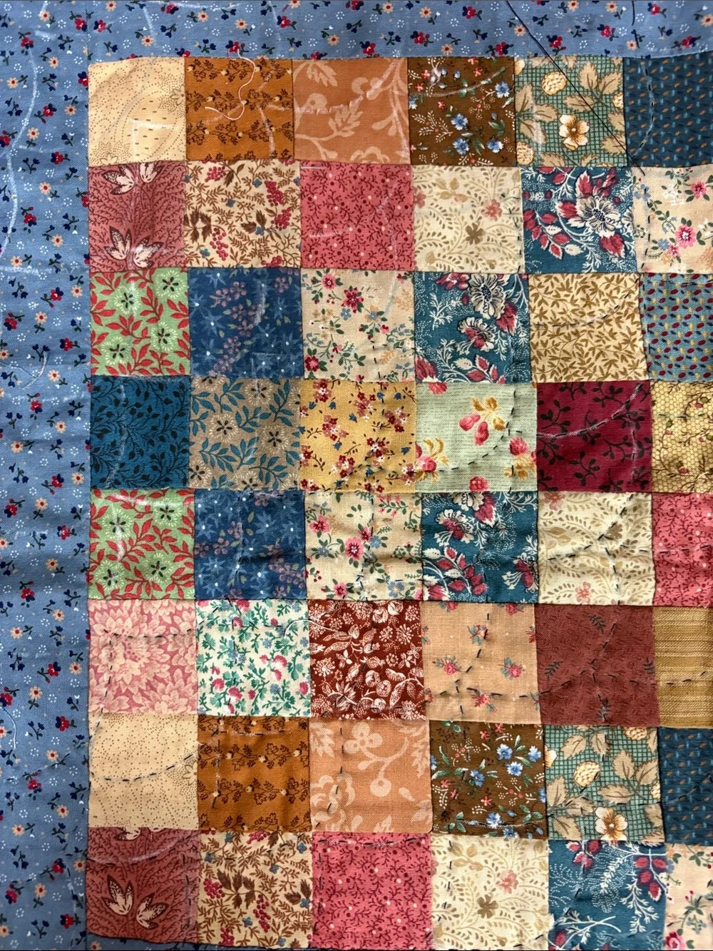 Vintage (unfinished) Lap Quilt 23x28
